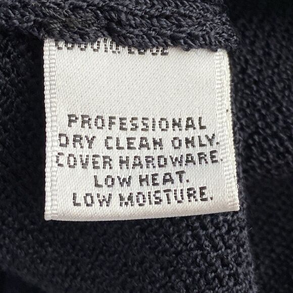 St. John Collection Wool Blend Santana Knit Black Long Ruffled Cardigan Size 4 - Picture 11 of 16